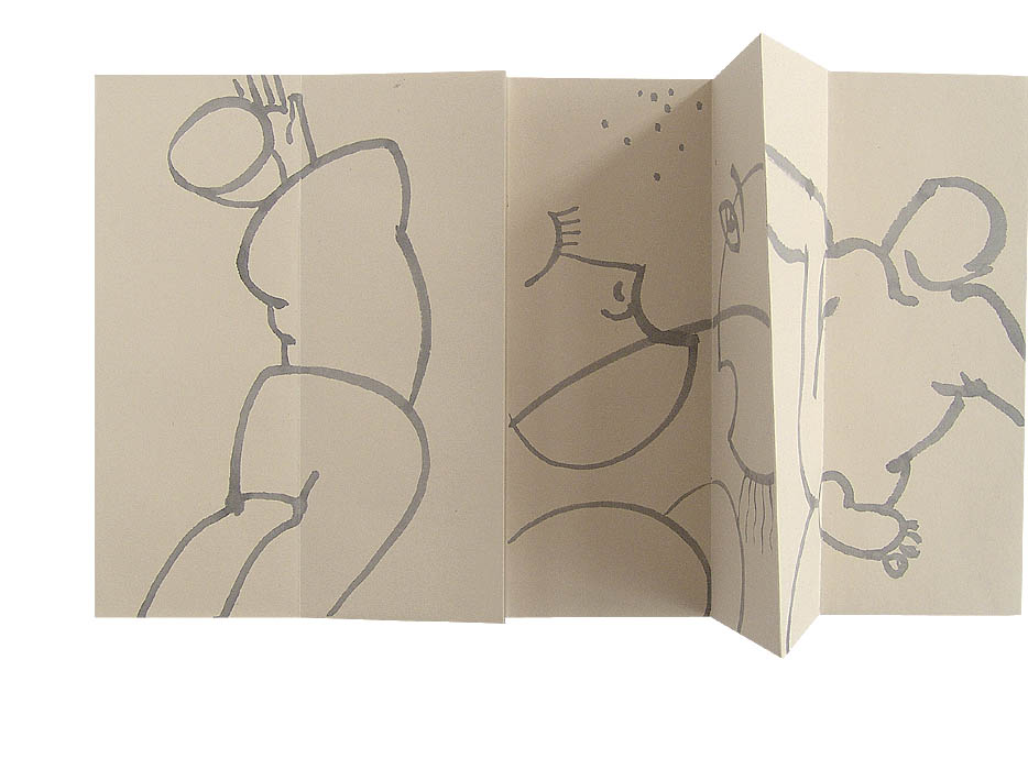 Agnes Keil, foldet book II, Indian ink, 312 x 32cm, 2010